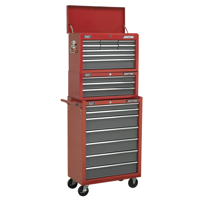 American PRO® Topchest 9 Drawer - Red/Grey | AP22509BB