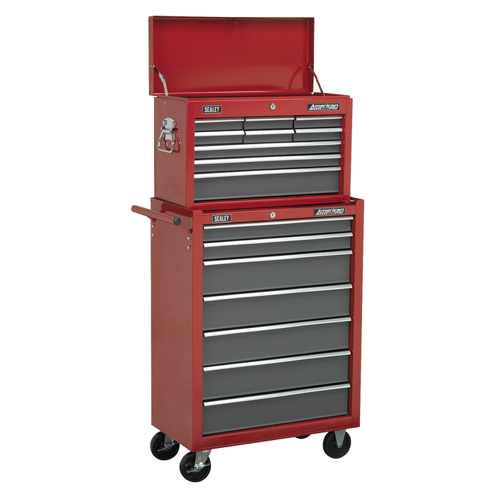 American PRO® Topchest 9 Drawer - Red/Grey | AP22509BB