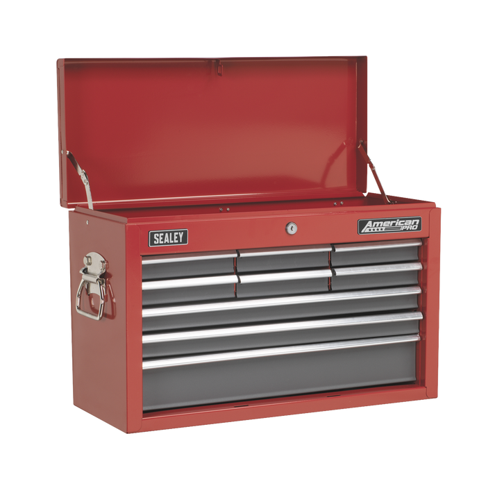 American PRO® Topchest 9 Drawer - Red/Grey | AP22509BB