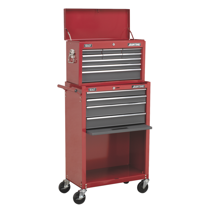 American PRO® Topchest & Rollcab Combination 13 Drawer - Red/Grey | AP22513BB