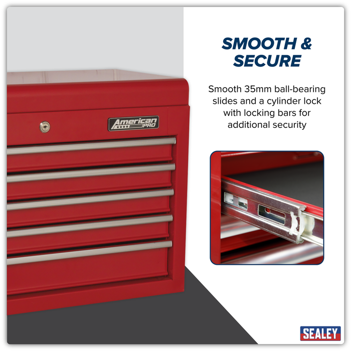 American PRO® Topchest 5 Drawer - Red | AP225