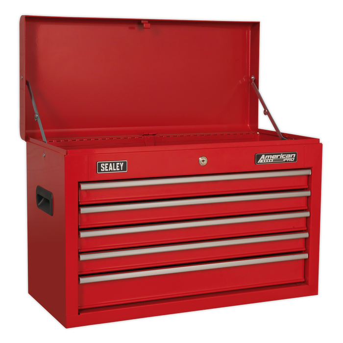 American PRO® Topchest, Mid-Box Tool Chest & Rollcab Stack 14 Drawer - Red | AP22STACK