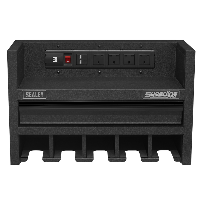 Superline PRO® Power Tool Storage Rack with Drawer & Power Bar | AP22SRBE