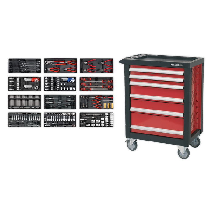 Premier™ Rollcab 6 Drawer with 298pc Tool Kit | AP2406TBTC01