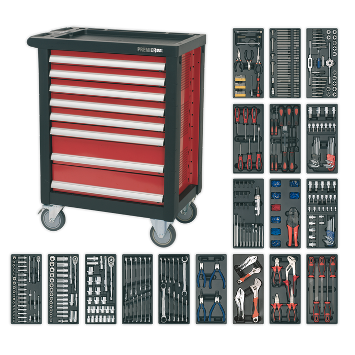 Premier™ Rollcab 8 Drawer with 707pc Tool Kit | AP2408TTC08