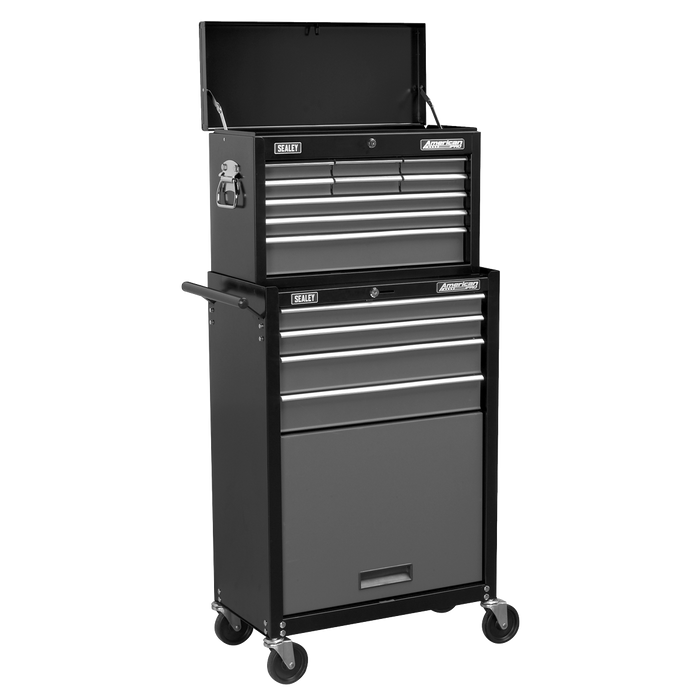 American PRO® Topchest & Rollcab Combination 13 Drawer - Black/Grey | AP2513B
