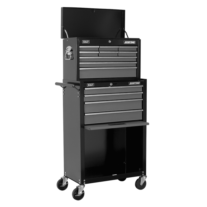 American PRO® Topchest & Rollcab Combination 13 Drawer - Black/Grey | AP2513B