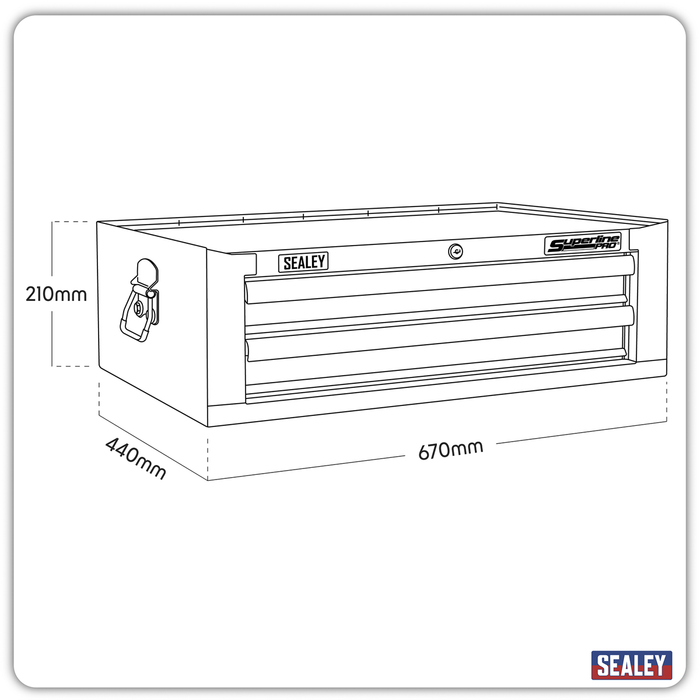 Superline PRO® Mid-Box Tool Chest 2 Drawer - Blue | AP26029TC