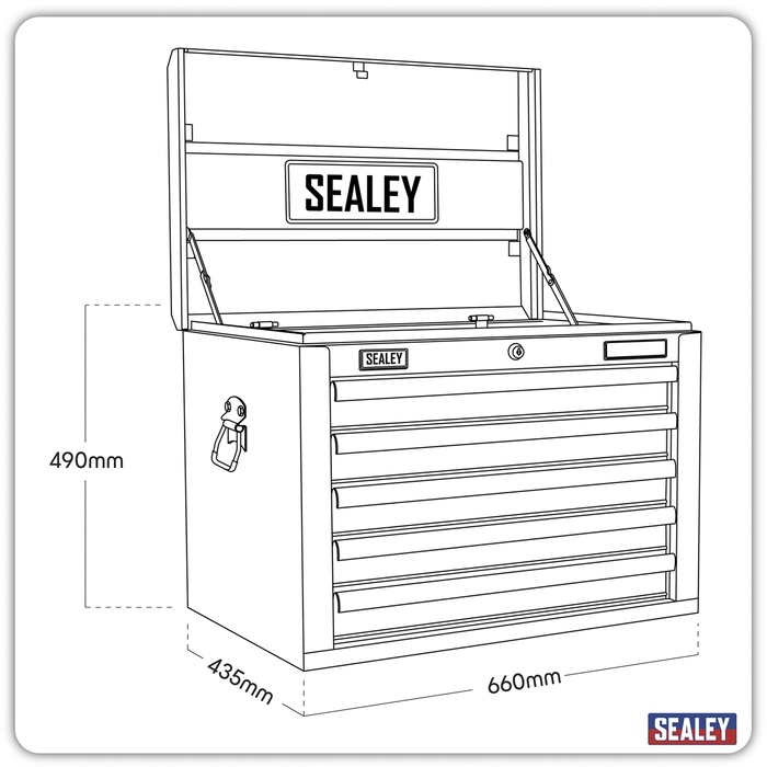 Superline PRO® Topchest 5 Drawer - Green/Black | AP26059THV