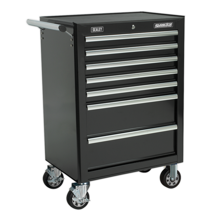 Superline PRO® Rollcab 7 Drawer - Black | AP26479TB