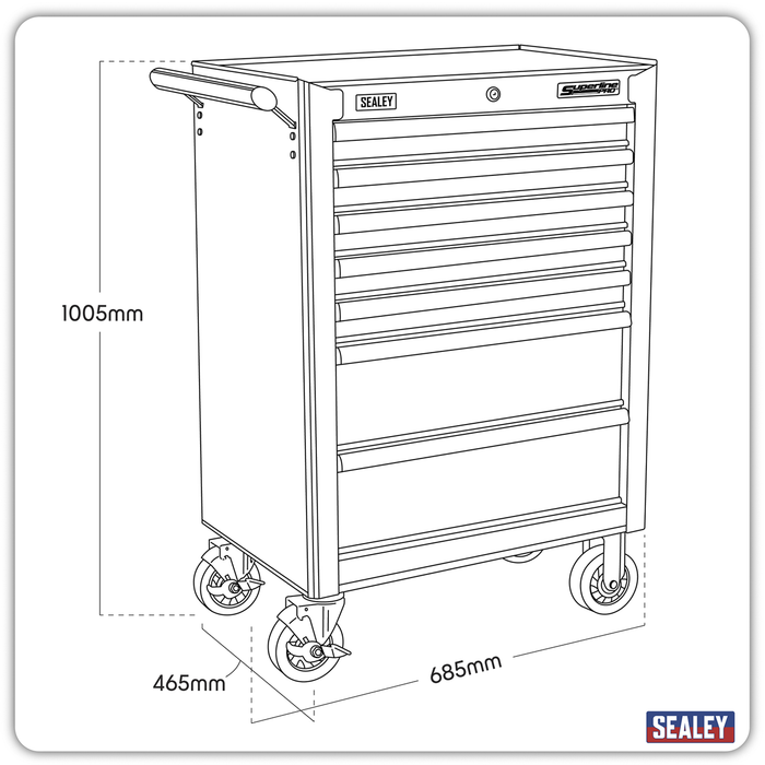 Superline PRO® Rollcab 7 Drawer - Blue | AP26479TC