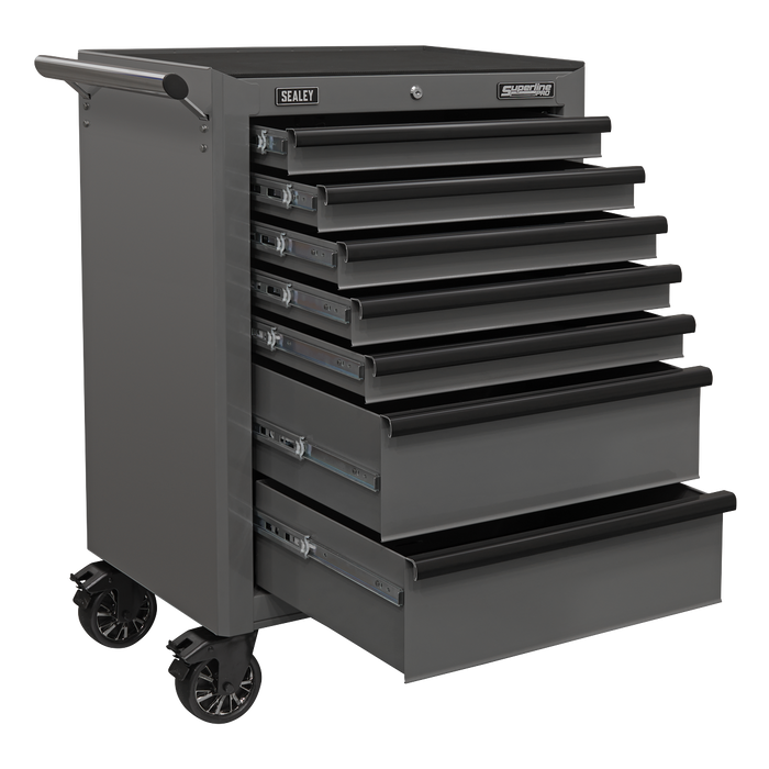 Superline PRO® Rollcab 7 Drawer - Grey/Black | AP26479TG