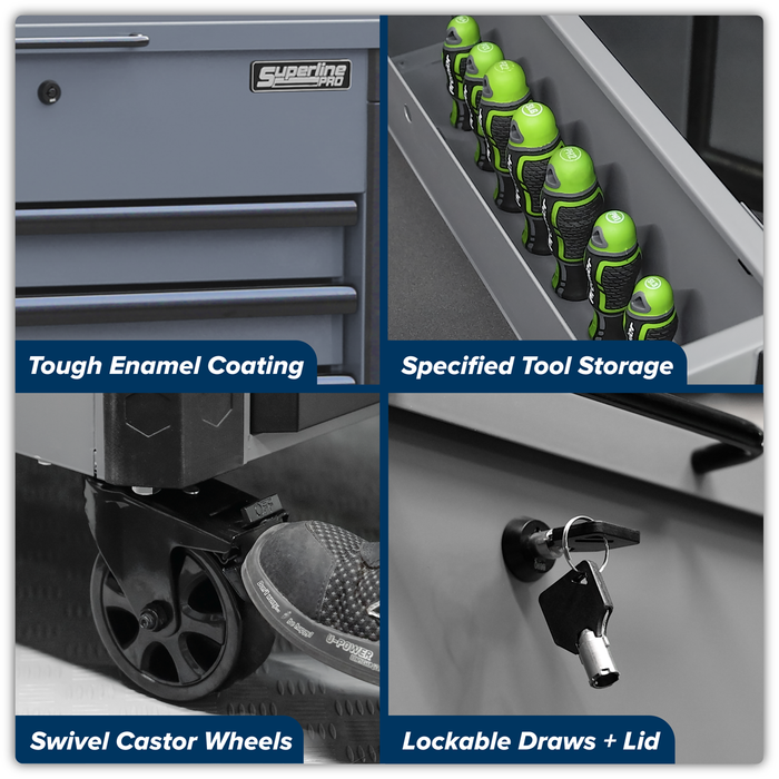 Superline Pro® Tool Trolley 6 Drawer - Grey | AP266G