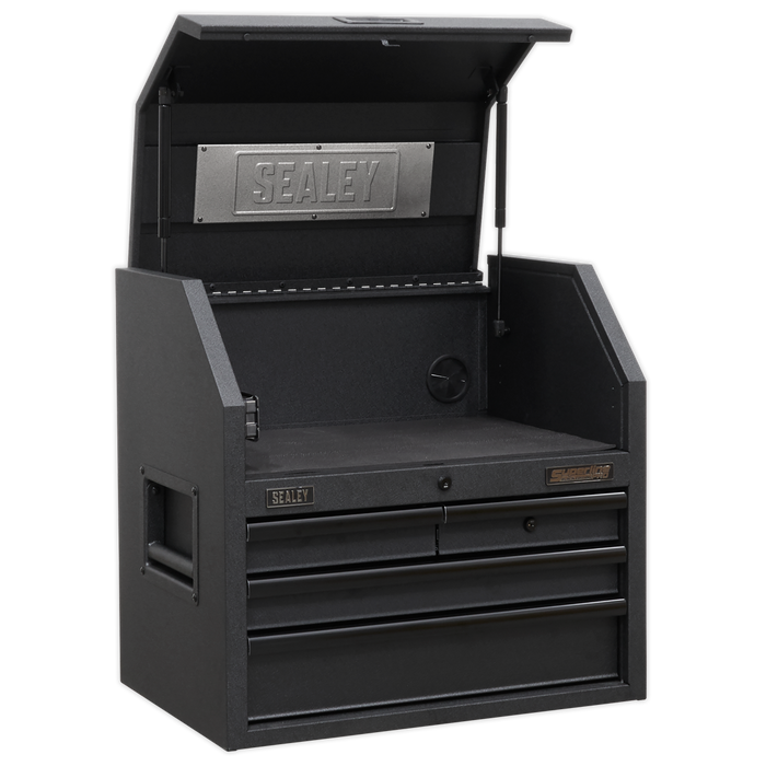 Superline PRO® Black Edition Topchest with 4 Soft Close Drawers & Power Bar 660mm | AP2704BE