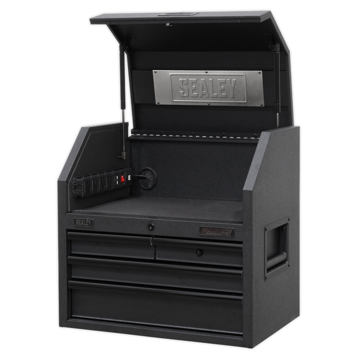 Superline PRO® Black Edition Topchest with 4 Soft Close Drawers & Power Bar 660mm | AP2704BE