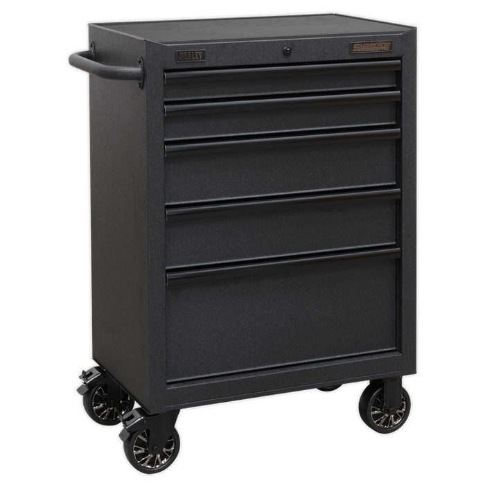 Superline PRO® Black Edition Rollcab with 5 Soft Close Drawers 680mm | AP2705BE