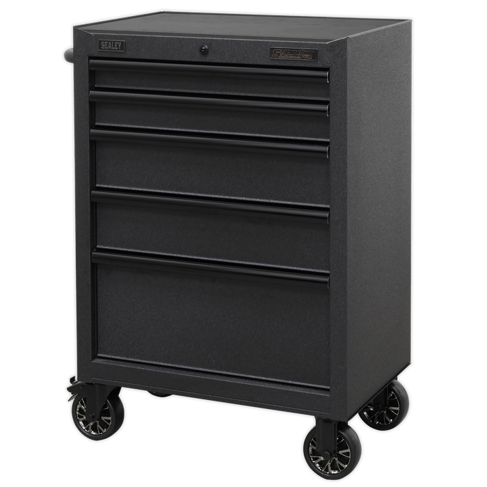 Superline PRO® Black Edition Rollcab with 5 Soft Close Drawers 680mm | AP2705BE