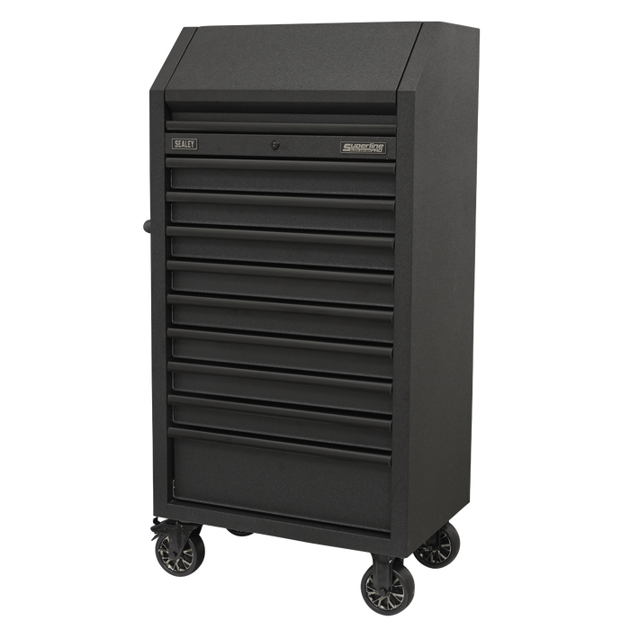 Superline PRO® Black Edition Tower Cabinet with 9 Soft Close Drawers & Power Bar 690mm | AP2709BE