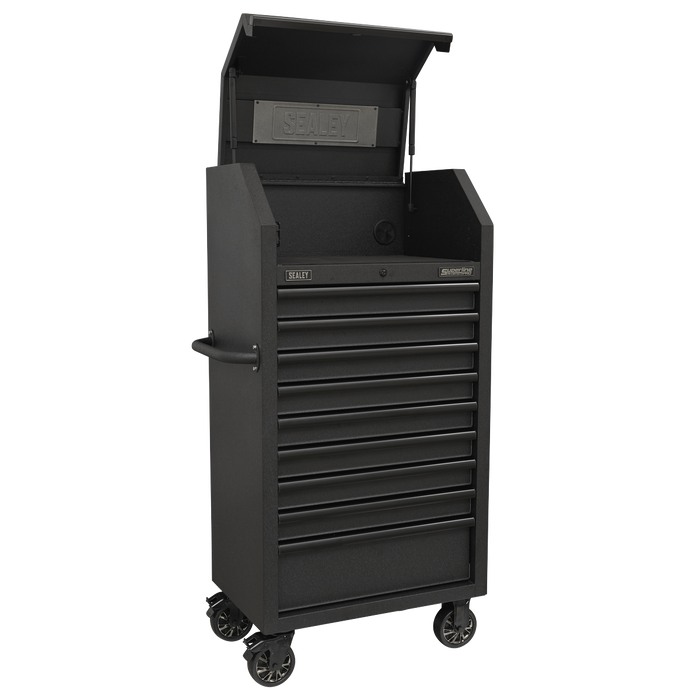 Superline PRO® Black Edition Tower Cabinet with 9 Soft Close Drawers & Power Bar 690mm | AP2709BE