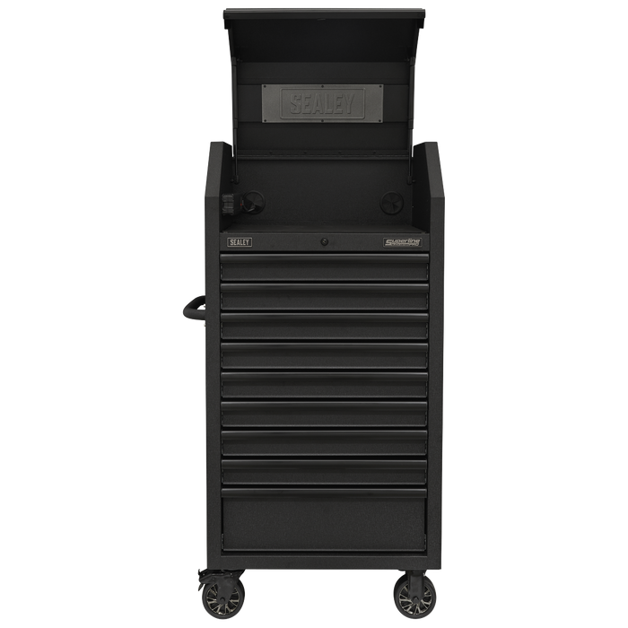 Superline PRO® Black Edition Tower Cabinet with 9 Soft Close Drawers & Power Bar 690mm | AP2709BE