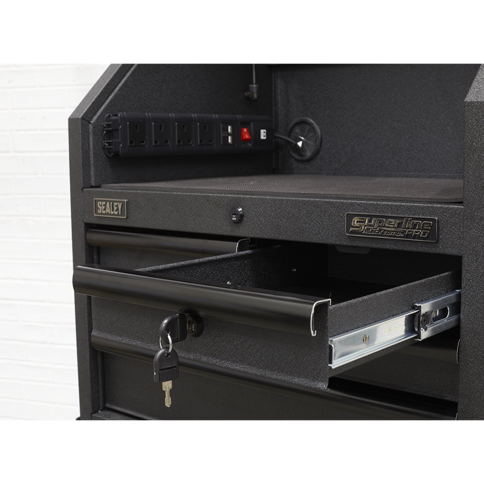 Superline PRO® Black Edition Tool Chest Combination with 9 Soft Close Drawers & Power Bar | AP27BESTACK