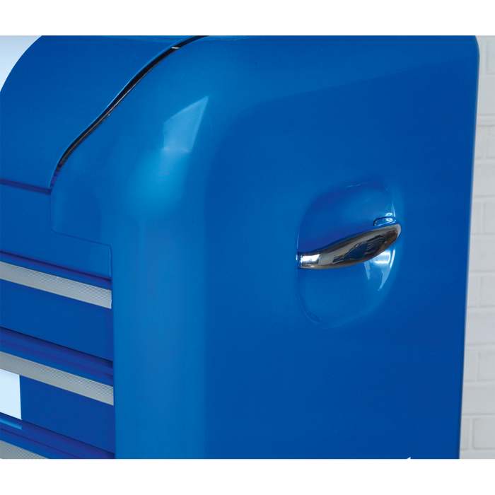 Premier™ Retro Style Topchest 4 Drawer - Blue with White Stripes | AP28104BWS