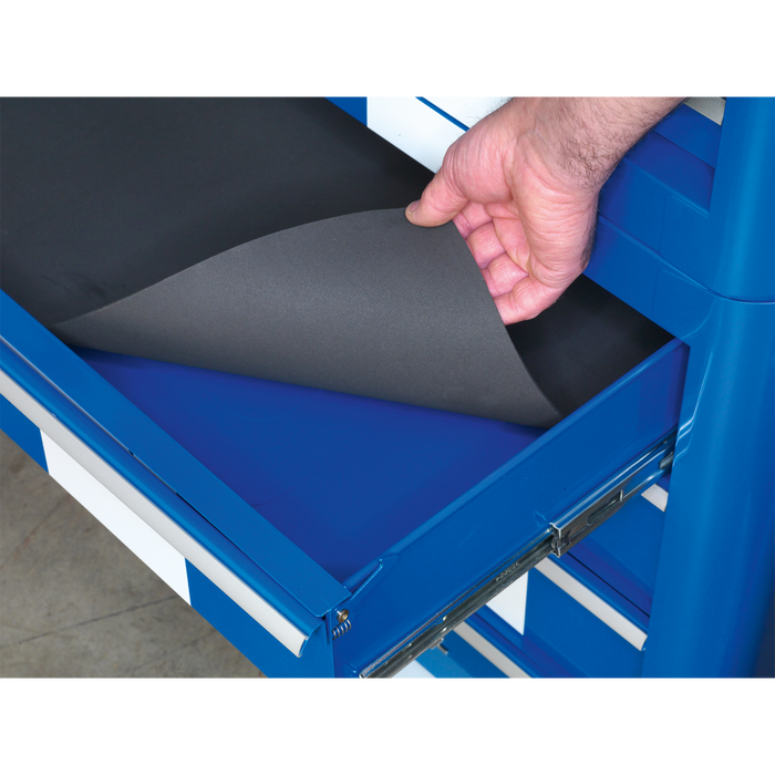 Premier™ Retro Style Wide Topchest & Rollcab Combination 10 Drawer Blue with White Stripes | AP41COMBOBWS