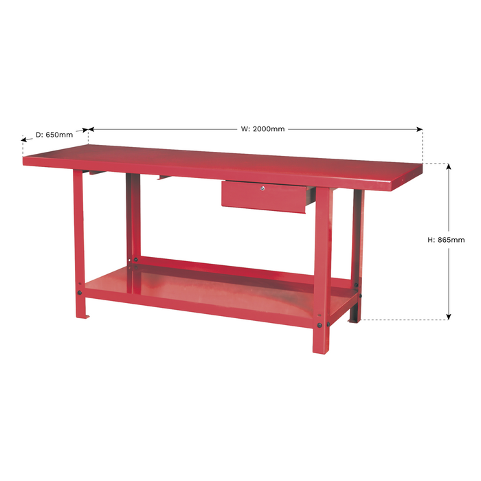 Steel Workbench with Drawer 2m | AP3020