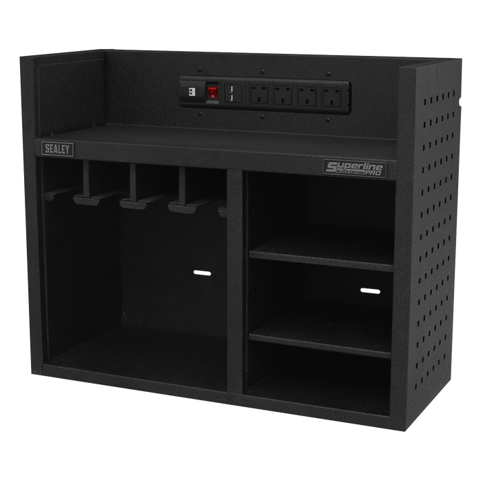 Superline PRO® Power Tool Storage Rack with Power Bar | AP30SRBE