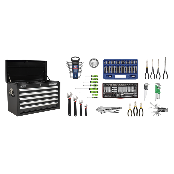 Superline PRO® Topchest 5 Drawer with 139pc Tool Kit - Black | AP33059BCOMBO