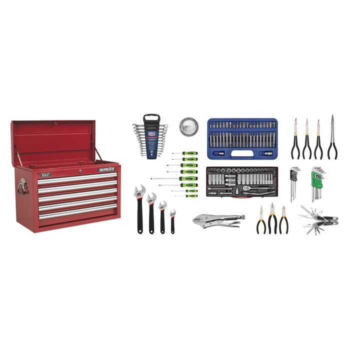 Superline PRO® Topchest 5 Drawer with 139pc Tool Kit - Red | AP33059COMBO