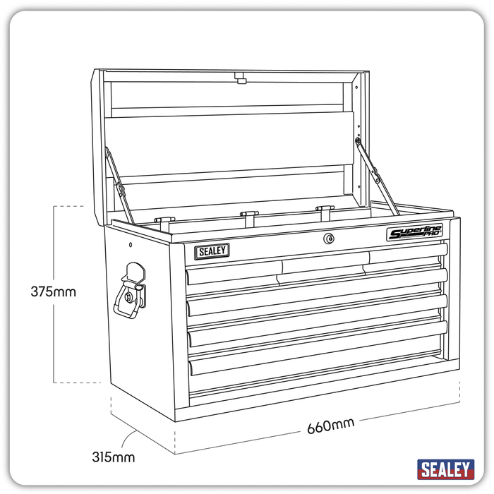 Superline PRO® Topchest 6 Drawer - Red | AP33069