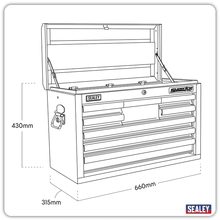 Superline PRO® Topchest 8 Drawer - Red | AP33089
