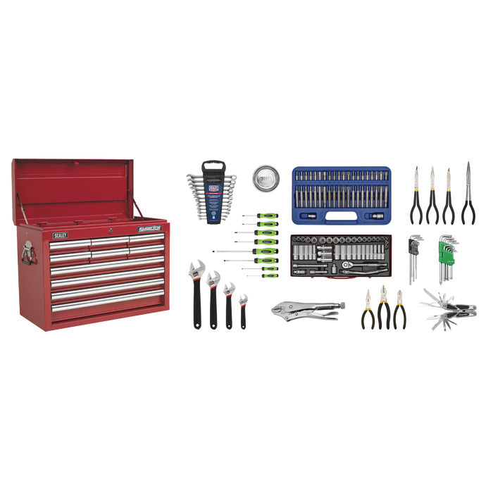 Superline PRO® Topchest 10 Drawer with 139pc Tool Kit - Red | AP33109COMBO