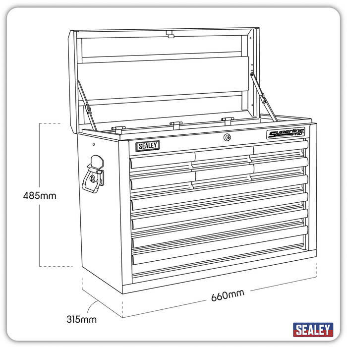 Superline PRO® Topchest 10 Drawer - Red | AP33109