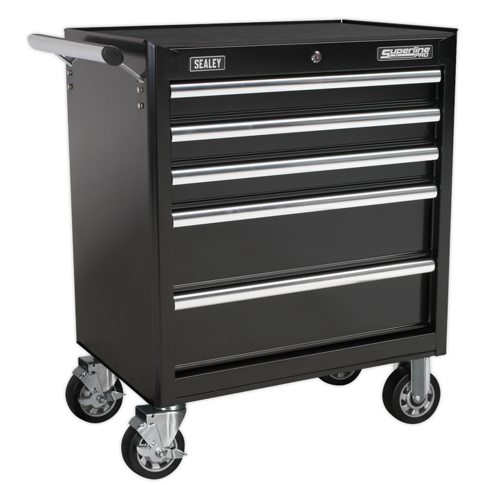 Superline PRO® Rollcab 5 Drawer - Black | AP33459B