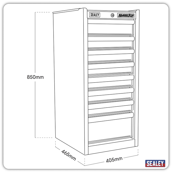 Superline PRO® Hang-On Chest 8 Drawer - Black | AP33589B
