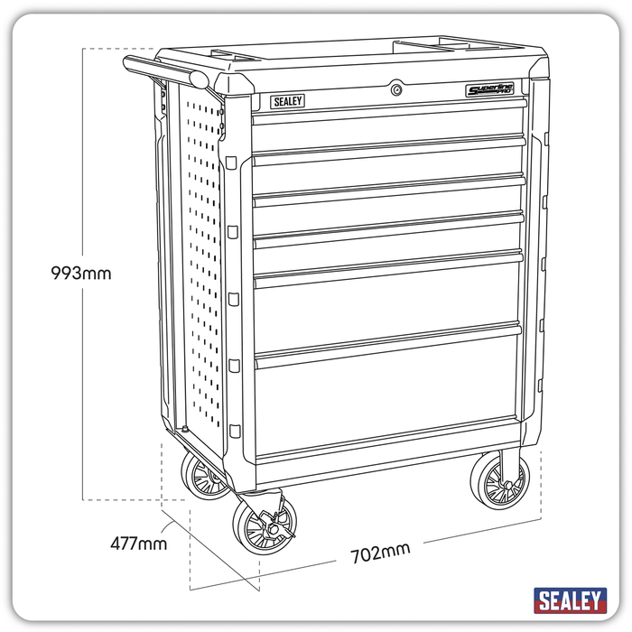 Superline PRO® Rollcab 6 Drawer | AP3406