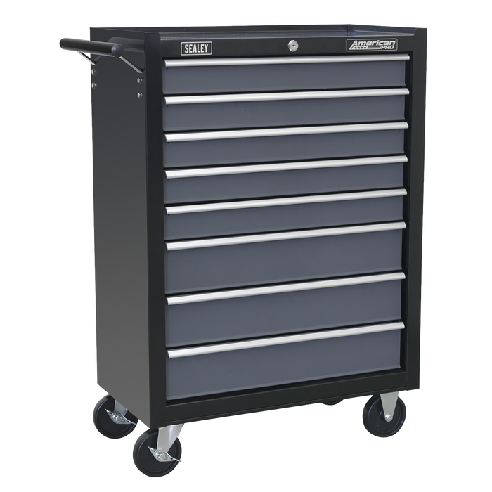 American PRO® Rollcab 8 Drawer - Black/Grey | AP3508TB