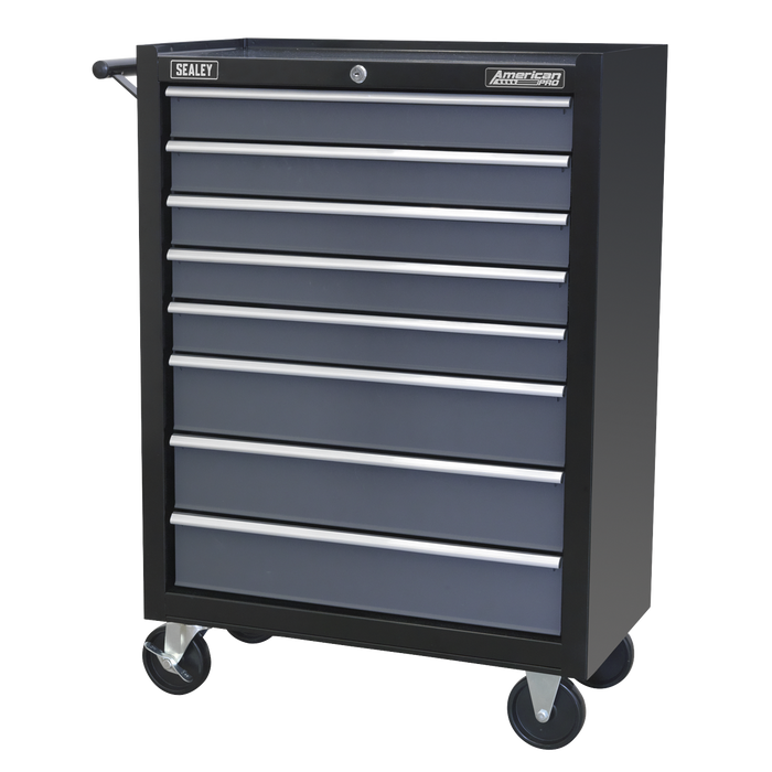 American PRO® Rollcab 8 Drawer - Black/Grey | AP3508TB
