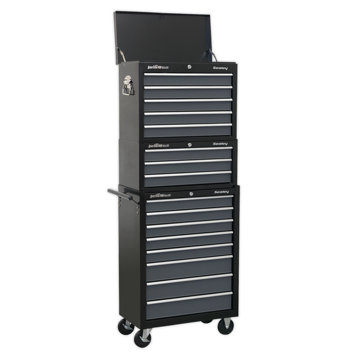 American PRO® Tool Chest Combination 16 Drawer - Black/Grey | AP35STACK