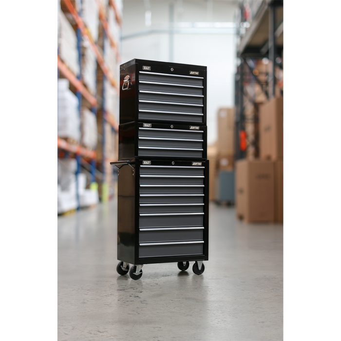 American PRO® Tool Chest Combination 16 Drawer - Black/Grey | AP35STACK