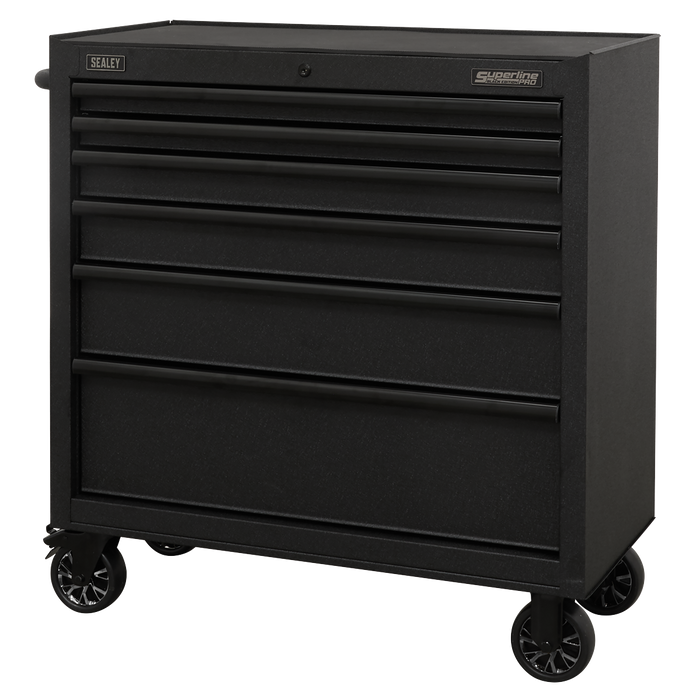 Superline PRO® Black Edition Rollcab with 6 Soft Close Drawers 915mm | AP3606BE