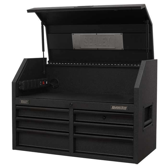 Superline PRO® Black Edition Topchest with 6 Soft Close Drawers & Power Bar 910mm | AP3607BE