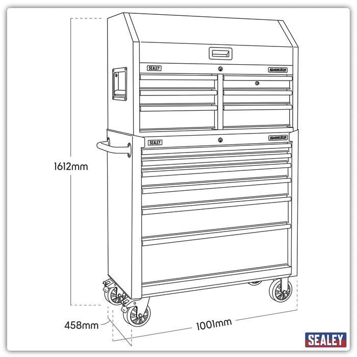 Superline PRO® Tool Chest Combination with Power Bar 12 Drawer | AP36BESTACK