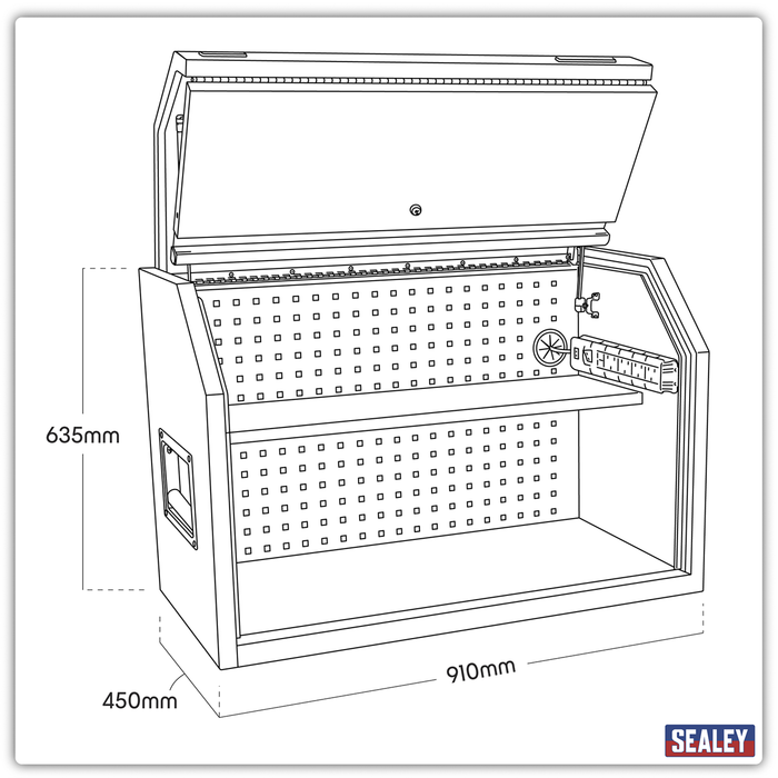 Superline PRO® Toolbox Hutch with Power Bar 910mm | AP36HBE