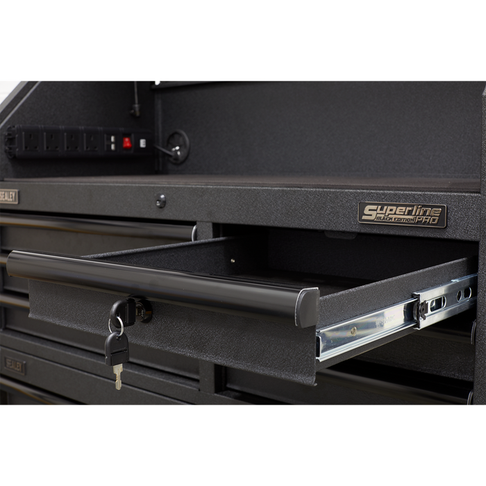 Superline PRO® Black Edition Topchest with 6 Soft Close Drawers & Power Bar 1030mm | AP4106BE