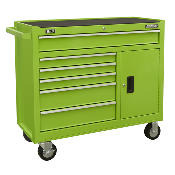 American PRO® Topchest & Rollcab Combination 15 Drawer with 117pc Tool Kit- Green | AP41STACKHVCOMBO
