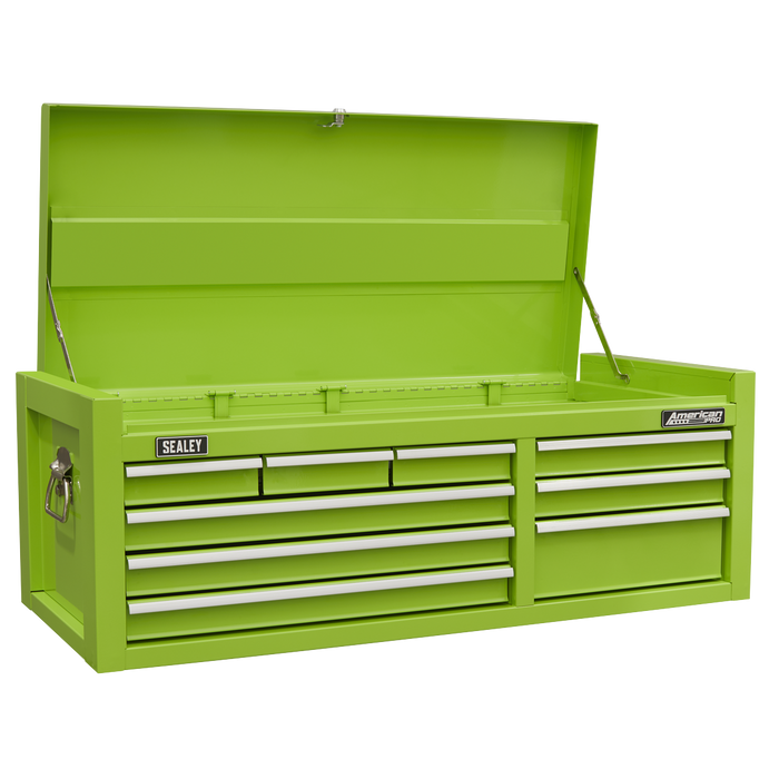 American PRO® Topchest & Rollcab Combination 15 Drawer with 117pc Tool Kit- Green | AP41STACKHVCOMBO