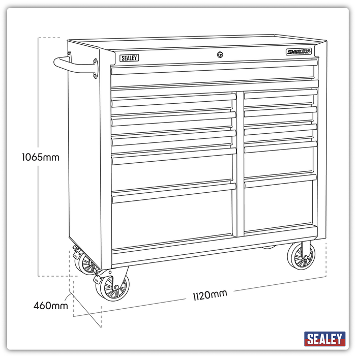 Superline PRO® Black Edition Rollcab with 11 Soft Close Drawers 1040mm | AP4111BE